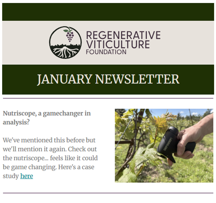 Regenerative Viticulture Foundation parle du Nutriscope