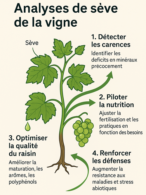 Illustration Analyse sève Vigne Analyse de sève de la vigne