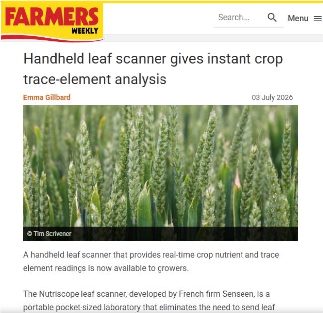 Article Nutriscope Farmer Weekly Juillet 2026