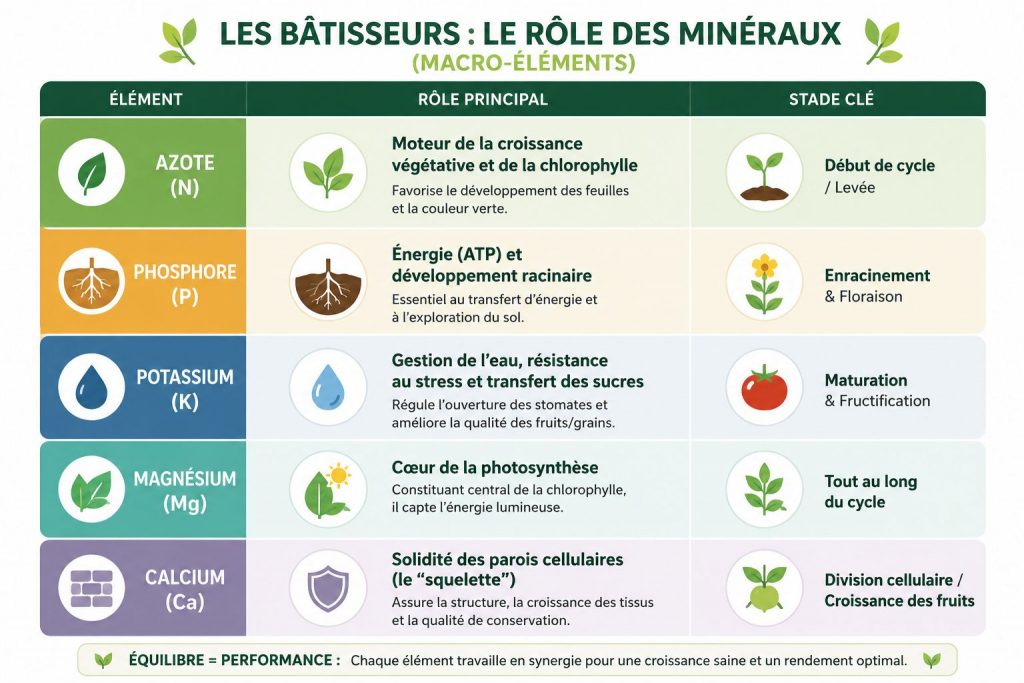 Rôles des minéraux dans la plante