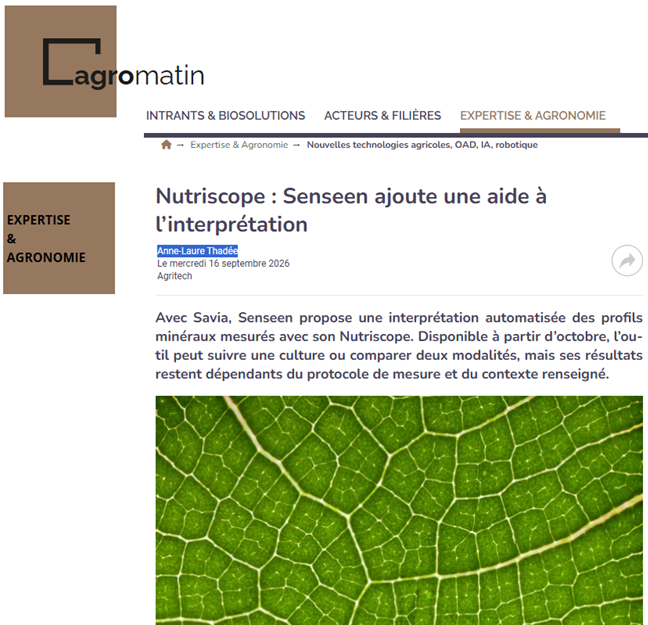 Article SAVIA Agro Matin Article SAVIA Agro Matin